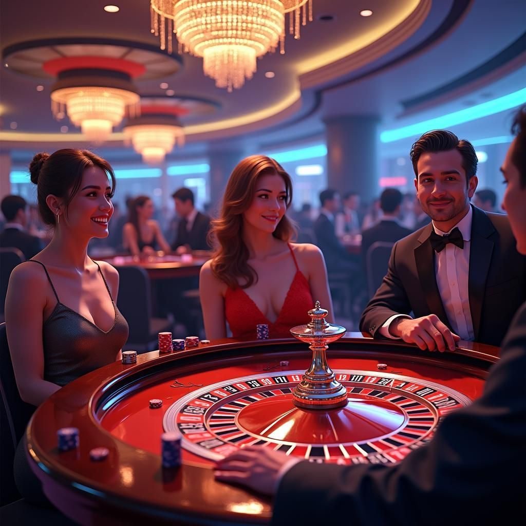 Meja roulette langsung dengan dealer profesional